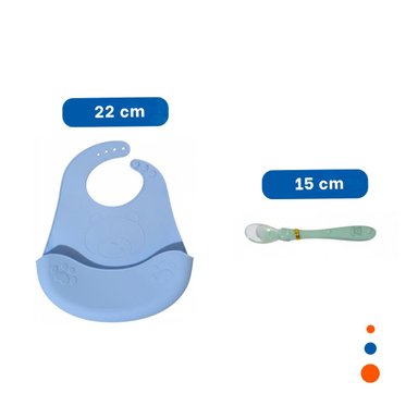 PACK12 PECHERA DE SILICONA CELESTE OSITO LIGERO PARA BEBE Y+PAPEL REGALO - 4