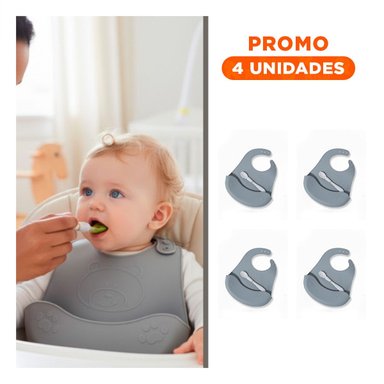 PACK4 PROTECTOR CON CUCHARA DE SILICONA PLOMO OSITO RESISTENTE Y DIVERTIDO Y+REGALO STICKER - 1