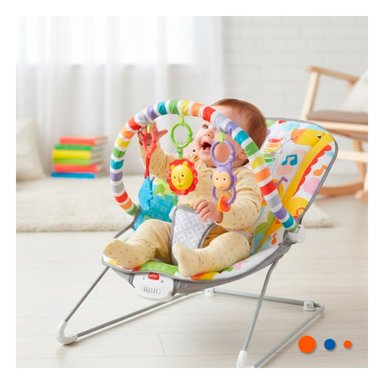 SILLA MECEDORA DE BEBE CON MOVIMIENTO NATURAL Y ASIENTO SUAVE MULTICOLOR MONITO - 1