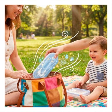 PACK12 KIT ESCOLAR CON ESTUCHE LIVIANO CUCHARA Y TENEDOR CELESTE Y+PAPEL REGALO - 3