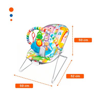 SILLA MECEDORA PARA DESCANSO SEGURO DEL BEBE MULTICOLOR MONITO Y+REGALO STICKER - 4