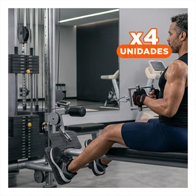 PACK4 SOPORTE POLEA 360 GRADOS PLATEADO PARA EJERCICIOS PROFESIONALES Y ACTIVIDAD FISICA - 1