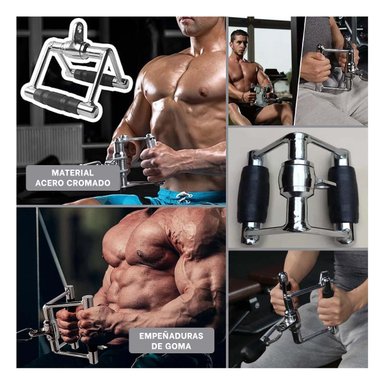 AGARRE POLEA 360 GRADOS PLATEADO PARA RUTINAS DE MUSCULOS Y ENTRENAMIENTO DIARIO - 5