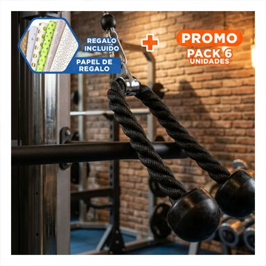 PACK6 SOPORTE PROFESIONAL PARA EJERCICIOS DE BICEPS TRICEPS NEGRO Y+PAPEL REGALO - 1