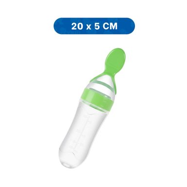 MAMADERA CON CUCHARA PARA ALIMENTACION RAPIDA VERDE Y+LIGAS REGALO - 4