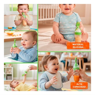 MAMADERA CON CUCHARA PARA ALIMENTACION RAPIDA VERDE Y+LIGAS REGALO - 5