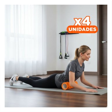 PACK4 RODILLO ROLLER 29X9 EN ANARANJADO VERSATIL PARA YOGA Y ENTRENAMIENTO - 1
