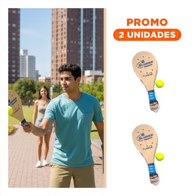 PACK2 KIT DE PALETAS PLAYERAS PARA ADULTO CON PELOTA PARA ARENA - 1