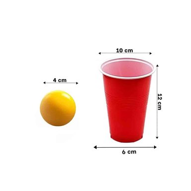 PACK6 SET DE PING PONG CON VASOS PLASTICOS PARA CELEBRACIONES Y+PAPEL REGALO - 4