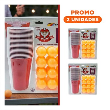 PACK2 PACK DE PING PONG CON VASOS PARA JUEGO EN MESA - 1