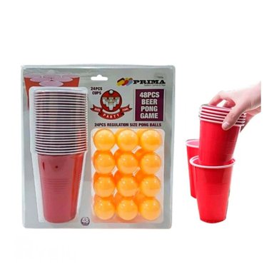 PACK4 COMBO DE PING PONG CON VASOS PARA DIVERSION EN GRUPO Y+PAPEL REGALO - 3