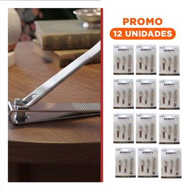PACK12 EQUIPO PERSONAL CORTAUNAS PLATEADO X3 FACIL DE TRANSPORTAR Y+REGALO STICKER - 1