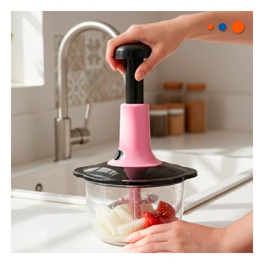 PICADOR MULTIFUNCIONAL 1 5L BLANCO Y PLOMO PARA PREPARAR ENSALADAS Y PLATOS Y+LIGAS REGALO - 1