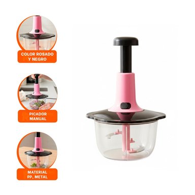 PICADOR MULTIFUNCIONAL 1 5L BLANCO Y PLOMO PARA PREPARAR ENSALADAS Y PLATOS Y+LIGAS REGALO - 3