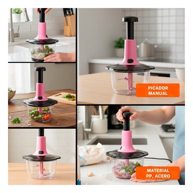 PICADOR MULTIFUNCIONAL 1 5L BLANCO Y PLOMO PARA PREPARAR ENSALADAS Y PLATOS Y+LIGAS REGALO - 5