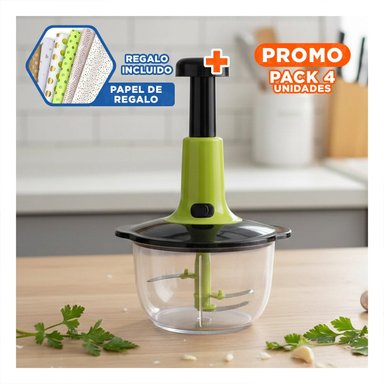 PACK4 TRITURADOR PARA COCINA MULTIFUNCIONAL 1 5L BLANCO Y PLOMO PARA FRUTAS Y+PAPEL REGALO - 1