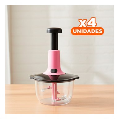 PACK4 PICADOR PARA COCINA MULTIFUNCIONAL 1 5L BLANCO Y PLOMO PARA CORTAR Y MEZCLAR FACIL - 1