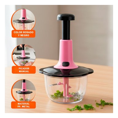 PACK4 PICADOR PARA COCINA MULTIFUNCIONAL 1 5L BLANCO Y PLOMO PARA CORTAR Y MEZCLAR FACIL - 3