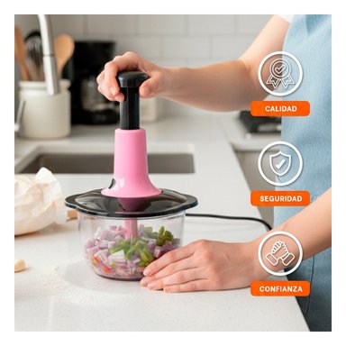 PACK4 PICADOR PARA COCINA MULTIFUNCIONAL 1 5L BLANCO Y PLOMO PARA CORTAR Y MEZCLAR FACIL - 5