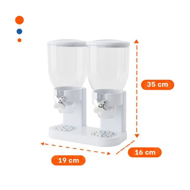 PACK4 RECIPIENTE DOBLE DE GRANOS 2L NEGRO PARA ALMACENAR ALIMENTOS SECOS Y+REGALO STICKER - 4