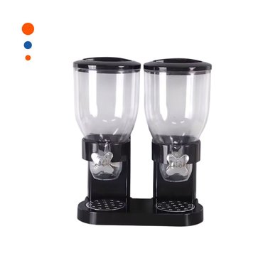 TOLVA DOBLE DE GRANOS 2L NEGRO PRACTICA Y DURADERA PARA COCINA Y HOGAR Y+PAPEL REGALO - 1