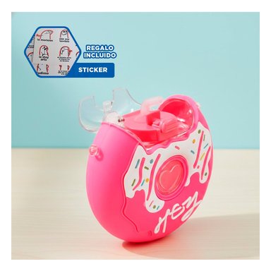 ENVASE PARA BEBIDAS CIRCULAR FUCSIA 14X5CM LIGERO Y RESISTENTE Y+REGALO STICKER - 1