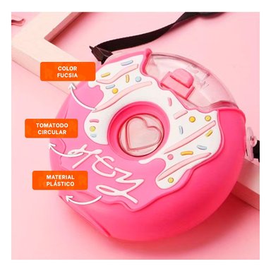 ENVASE PARA BEBIDAS CIRCULAR FUCSIA 14X5CM LIGERO Y RESISTENTE Y+REGALO STICKER - 5