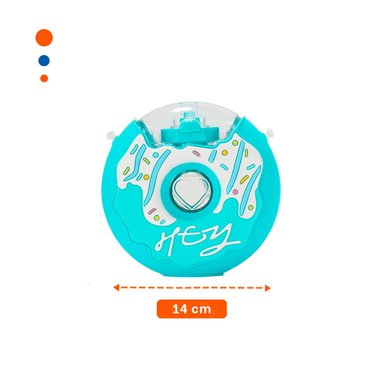 PACK4 RECIPIENTE PARA AGUA FUCSIA CIRCULAR 14X5CM PORTATIL Y FUNCIONAL Y+REGALO STICKER - 4