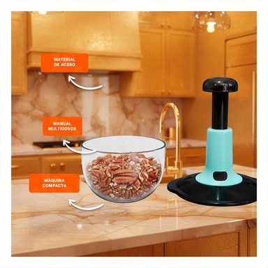 PACK2 PROCESADOR DE VERDURAS MULTIFUNCIONAL 1 5L BLANCO Y PLOMO PARA COCINA SALUDABLE Y RAPIDA - 5