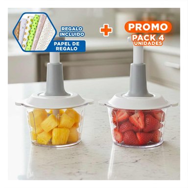 PACK6 CORTADOR PARA COCINA MULTIFUNCIONAL 1 5L BLANCO Y PLOMO PARA USO DIARIO - 1