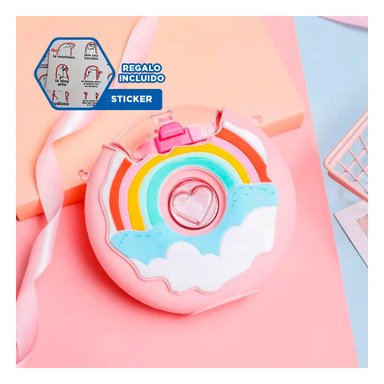 ENVASE PARA BEBIDAS CIRCULAR FUCSIA 14X5CM LIGERO Y RESISTENTE Y+REGALO STICKER - 1