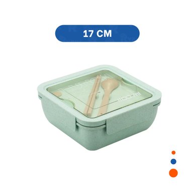 PACK6 TAPER CUADRADO CON CUBIERTOS 1100ML ROSADO PARA LUNCH ALIMENTOS Y+REGALO STICKER - 4