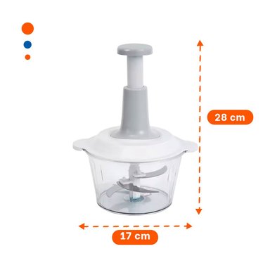 PROCESADOR COMPACTO MULTIFUNCIONAL 1 5L BLANCO Y PLOMO PARA COCINA RAPIDA Y FACIL - 4