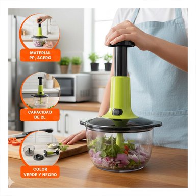 PACK2 CORTADOR DE VERDURAS MULTIFUNCIONAL 1 5L BLANCO Y PLOMO PARA USO FAMILIAR Y+PAPEL REGALO - 5