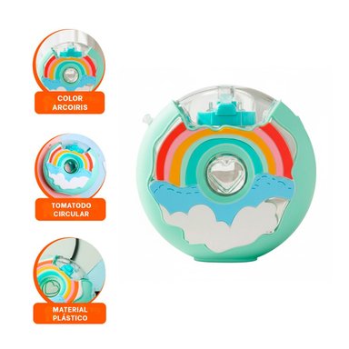 PACK6 CONTENEDOR PARA BEBIDAS FUCSIA CIRCULAR 14X5CM REUTILIZABLE Y PRACTICO Y+REGALO STICKER - 2