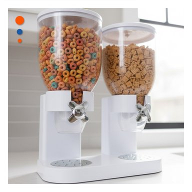 PACK4 CONTENEDOR DOBLE DE GRANOS 2L NEGRO IDEAL PARA ORGANIZAR DESPENSA Y COCINA - 2