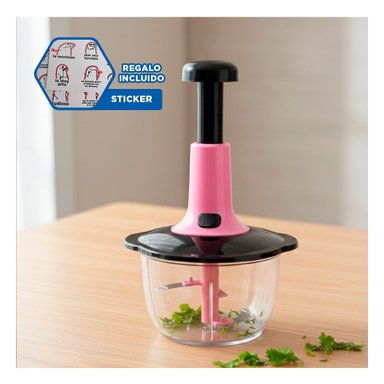 PICADORA COMPACTA MULTIFUNCIONAL 1 5L BLANCO Y PLOMO PARA USO DIARIO EN COCINA Y+REGALO STICKER - 1
