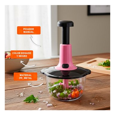 PICADORA COMPACTA MULTIFUNCIONAL 1 5L BLANCO Y PLOMO PARA USO DIARIO EN COCINA Y+REGALO STICKER - 5