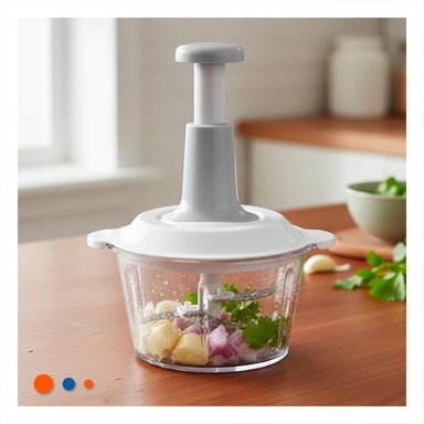 PACK12 TRITURADOR RAPIDO MULTIFUNCIONAL 1 5L BLANCO Y PLOMO PARA PREPARAR COMIDAS - 2