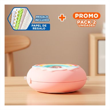 PACK2 BOTELLA PARA AGUA FUCSIA CIRCULAR 14X5CM RESISTENTE Y COMPACTA Y+PAPEL REGALO - 1