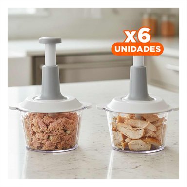 PACK6 PICADOR RAPIDO MULTIFUNCIONAL 1 5L BLANCO Y PLOMO PARA COCINA Y+REGALO STICKER - 1