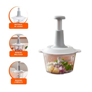PACK6 PICADOR RAPIDO MULTIFUNCIONAL 1 5L BLANCO Y PLOMO PARA COCINA Y+REGALO STICKER - 2