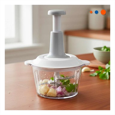 PACK6 PICADOR RAPIDO MULTIFUNCIONAL 1 5L BLANCO Y PLOMO PARA COCINA Y+REGALO STICKER - 5