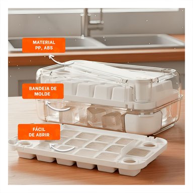 PACK6 CHAROLA DE HIELO VERDE CLIC LINEA SEGURA Y COMODA PARA BEBIDAS FRIAS Y+PAPEL REGALO - 2