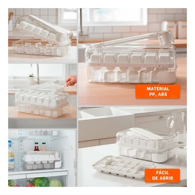 PACK6 CHAROLA DE HIELO VERDE CLIC LINEA SEGURA Y COMODA PARA BEBIDAS FRIAS Y+PAPEL REGALO - 3