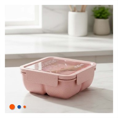 PACK12 TAPER CUADRADO CON CUBIERTOS 1100ML ROSADO PARA ORGANIZAR COMIDA - 2