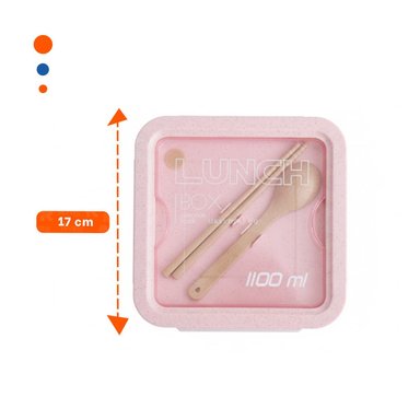 PACK12 TAPER CUADRADO CON CUBIERTOS 1100ML ROSADO PARA ORGANIZAR COMIDA - 4