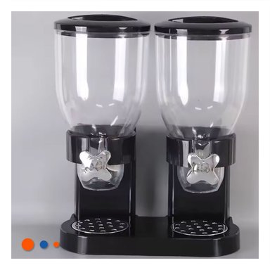 PACK6 DISPENSADOR DOBLE DE GRANOS 2L NEGRO FACIL DE USAR EN CASA Y COCINA - 3