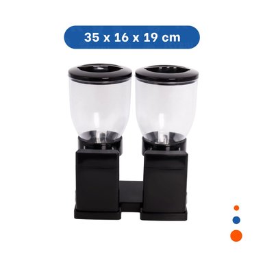PACK6 DISPENSADOR DOBLE DE GRANOS 2L NEGRO FACIL DE USAR EN CASA Y COCINA - 4