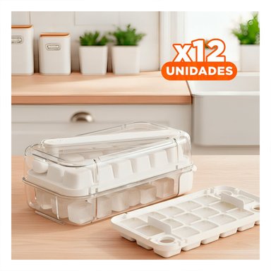 PACK12 MOLDE DE CUBOS DE HIELO VERDE CLIC LINEA FACIL DE LIMPIAR Y GUARDAR - 1